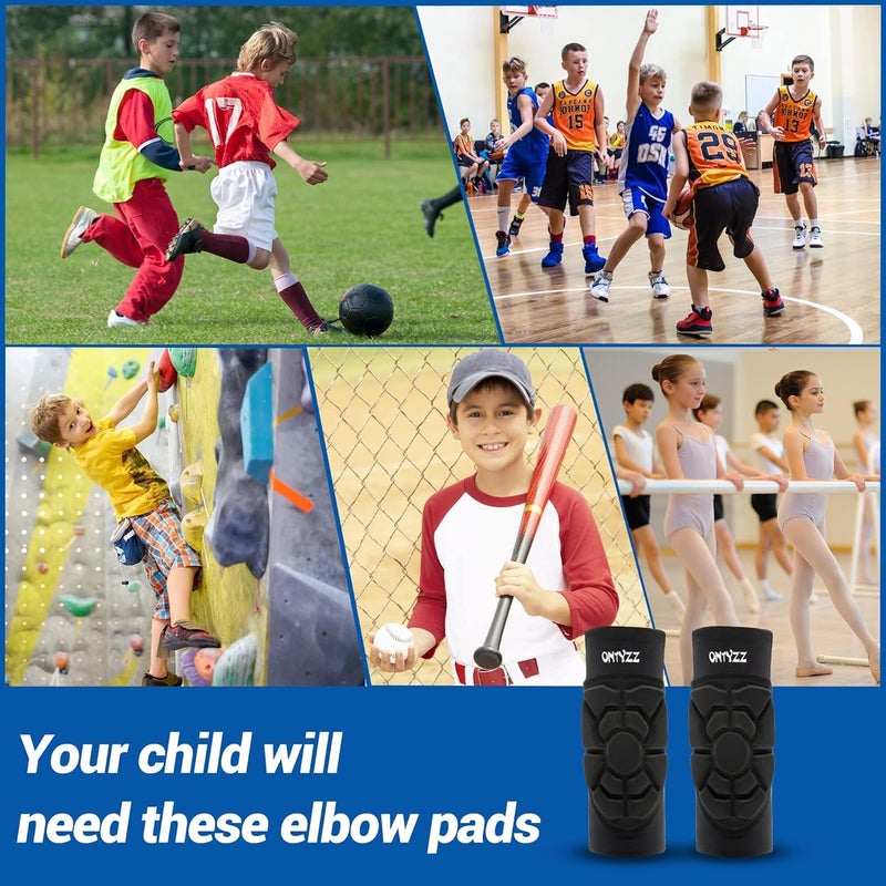 ONTYZZ 1 Pair Children's Elbow Pads Elbow Bandages Basketball Arm Warmers Goalkeeper Protective Shooter Sleeve for Football Basketball Volleyball Baseball Softball Tennis Cycling Outdoor, Size:L - Image 5